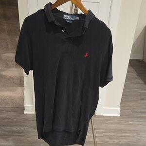 Polo by Ralph Lauren Men's Dark Polo Shirt with Red Logo